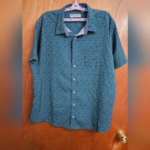 Nick Graham Everywhere Green Floral Performance Stretch Modern Fit Button Up 2xl